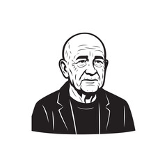 portrait of a old bald man