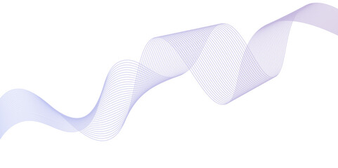 Purple ribbon isolated on white background. Abstract liquid wave. Blend wave lines technology background. Gradient purple color wave on white background. Dynamic flowing lines backdrop.	