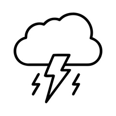 Illustration of a cloud with lightning bolts weather forecast storm rain thunder danger climate change