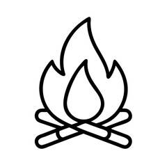 Campfire flame bonfire fire wood burning heat light outdoor blaze camping illustration icon