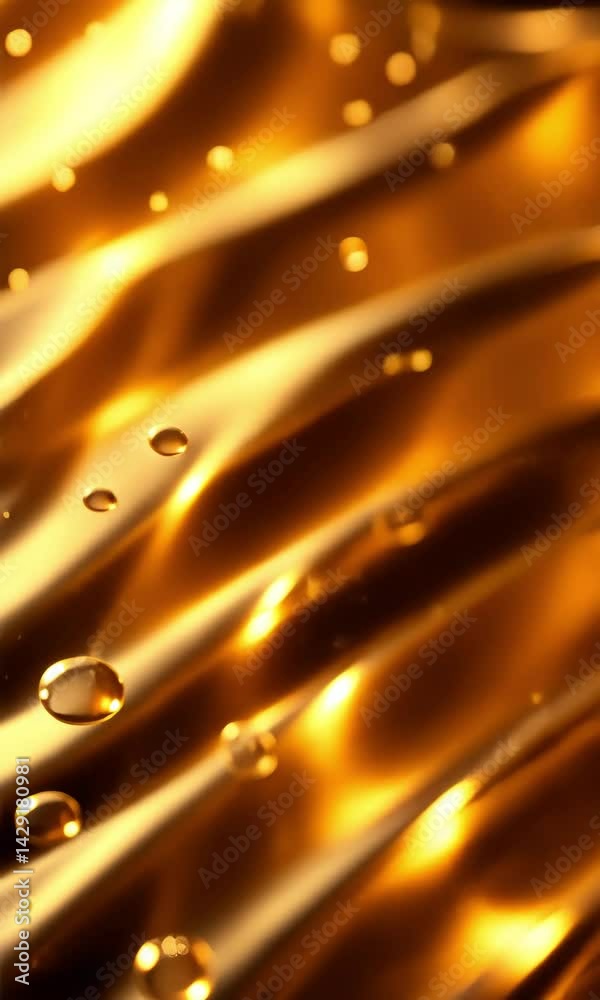Poster golden ripples flowing smoothly with shimmering reflections create a mesmerizing visual experience a