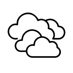 Outline cloudscape weather forecast cloud computing cloud storage cloud technology vector icon
