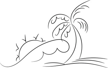 Black and white swan silhouette vector drawing, a nature-inspired bird illustration