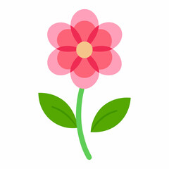 Spring pink flower isolated on white background. Hello Spring flower card illustration. Spring flower for wallpaper.