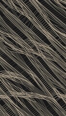 Abstract Beige and Black Intertwined Lines Pattern Design Texture Background