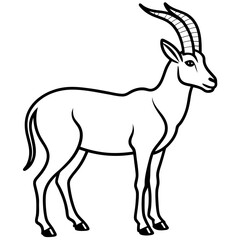 Sleek Ibex Line Art Vector