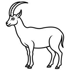 Sleek Ibex Line Art Vector