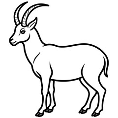 Sleek Ibex Line Art Vector