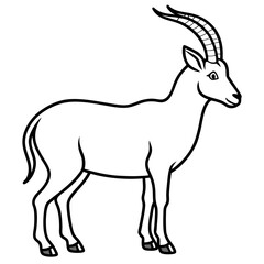 Sleek Ibex Line Art Vector