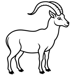 Sleek Ibex Line Art Vector
