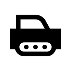 Illustration of a black car door with a handle and three circular lights underneath the main body shape