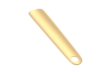 Golden shoehorn isolated on white background. 3d render