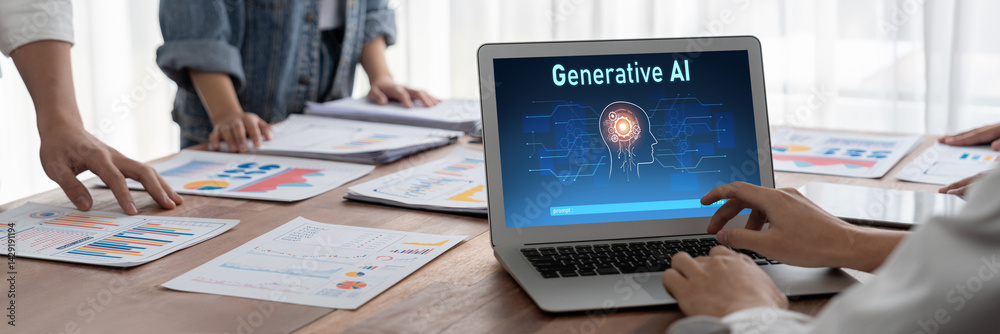 Poster generative ai virtual assistant tools for prompt engineer and user for ease of engage artificial int