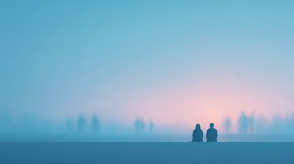 two individuals sit side by side gazing toward serene horizon symbolizing reconciliation