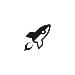 simple rocket upright logo design
