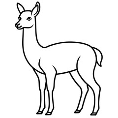 Sleek Vicuna One-Line Vector Art