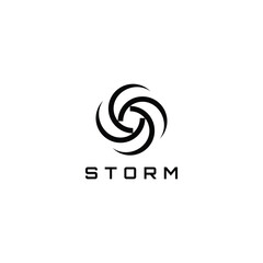 storm wind circle turn logo design