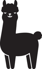 Fototapeta premium Alpaca silhouette style vector minimal vector art illustration on a white background 