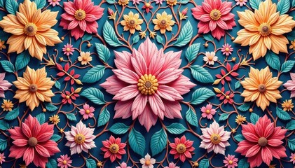 Intricate floral lacework forming a complex repeating motif , intricate, detail, craft
