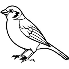 Sparrow Outline One Line Vector Design