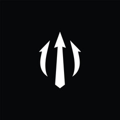 trident with up arrow logo design