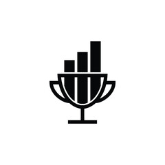 trophy with 3 bar business grow