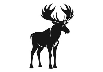 silhouette  moose isolated on white background