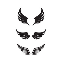 eagle wings icon and tattoo vector