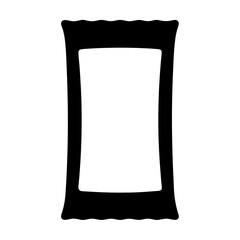Black and Graphic of a transparent . Sealed Flexible Pouch or Package for Food