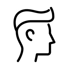 undercut hairstyle outline icon. male avatar side view black line illustration.
