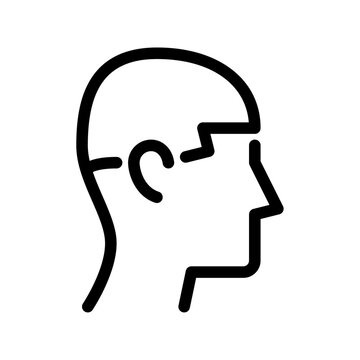recommend clip art: buzz cut hairstyle outline icon. male avatar side view black line illustration.