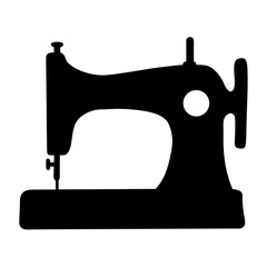 Silhouette of a classic sewing machine, transparent . evoking nostalgia for vintage craftsmanship and the art of tailoring