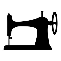 Vintage Sewing Machine Silhouette Crafting Heritage transparent . and Timeless Design in Black and
