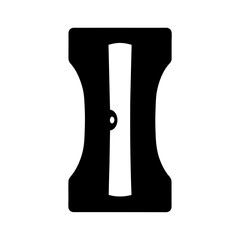 A minimalist depiction of a pencil sharpener showcasing transparent . simplicity and functionality in a black and illustration