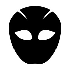 Alien Head Silhouette with Large Eyes, transparent . Slit Head Markings, and a Rounded Head Profile