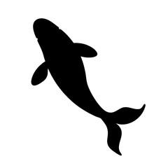 Silhouette of a graceful whale swimming in the vast ocean, transparent . a symbol of marine wildlife