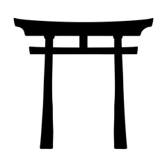 A Silhouette of a Torii Gate, transparent . Symbolizing Transition and Spirituality in Japanese Culture and Architecture