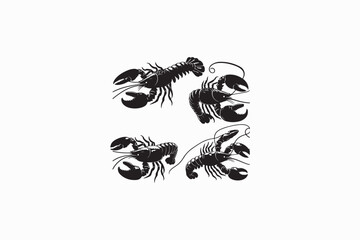 Lobster animal vector silhouette image adobe illustrator. eps