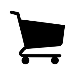 Stylized Black Shopping Cart Icon with Simple and Modern Design