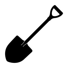 Silhouette of a spade, used for digging, gardening, and construction