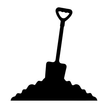 black shovel digging in dirt clip art preview