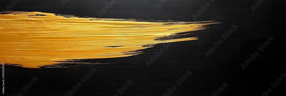 Aufkleber a black and gold abstract brush stroke background long title a dramatic and visually striking abstra