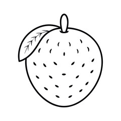 Breadfruit Fruit Outline Vector Design
