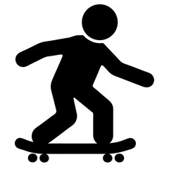 Silhouette of a person skateboarding, riding with great skill and enjoyment