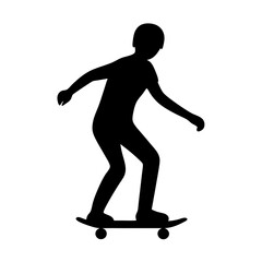 Silhouette of a person skateboarding showing outdoor recreational activity and sport