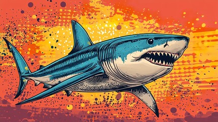 Majestic Shark Leaps Gracefully Out of Ocean at Sunset, Capturing Nature's Raw Beauty and Power