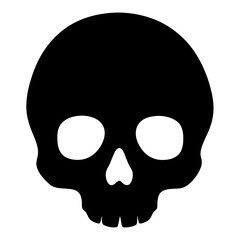 Simple Black Skull Silhouette Illustration, Iconography of Mortality and Symbolism