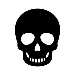 Black and White Skull Illustration for Halloween or Gothic Theme