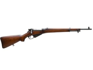 Studio photo of a British Lee-Enfield No.4 Mk I rifle, side view, full length, isolated on transparent background ,PNG.