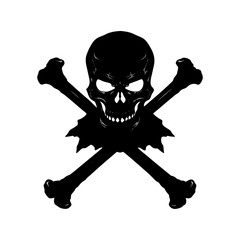 Crossbones Silhouette vector illustration
